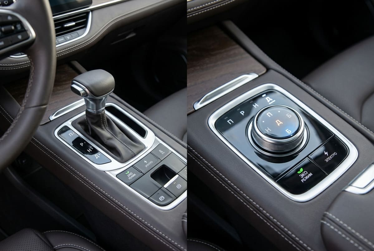 Крупный план двух типов селекторов с русскими обозначениями П-Р-Н-Д