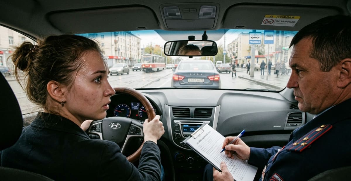 Очень нервная студентка за рулём